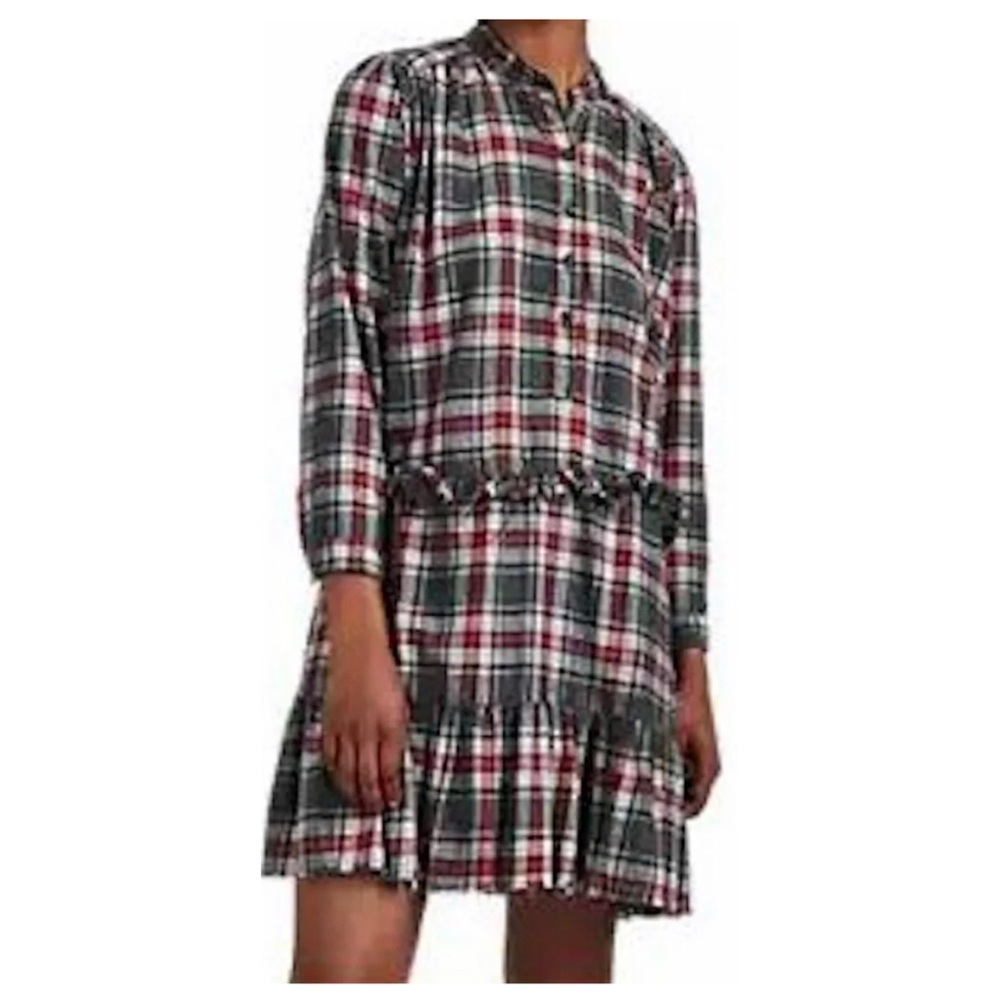 NWT NSF brand plaid long sleeve mini skirt